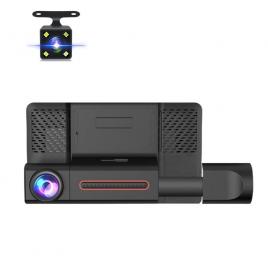 Camera tripla auto dvr, full hd, inregistrare automata, 4”