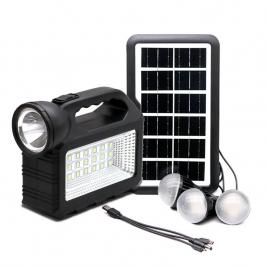 Sistem iluminare led gd101, panou solar, 80w, 3 becuri