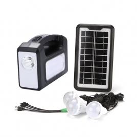 Sistem iluminare led gd7, 3 becuri, panou solar
