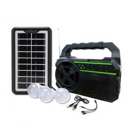 Sistem iluminare led gd8081, 3 becuri, panou solar