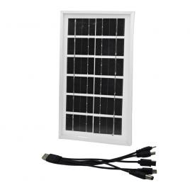Panou solar policristalin, portabil, 7w, cu cablu 5 mufe