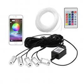 Banda auto led rgb, 12v, 6m cu 5 unitati, telecomanda
