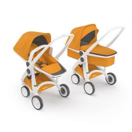 Carucior copii 2 in 1 greentom 100% ecologic white sunflower