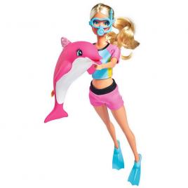 Papusa simba steffi love dolphin fun 29 cm cu delfin si accesorii