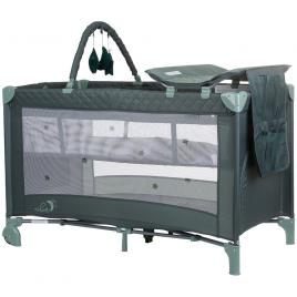 Patut pliabil cu saltea de infasat chipolino luna pastel green