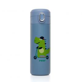 Sticla de baut cu pai din silicon pentru copii, din otel inoxidabil, 350ml, albastru, reer