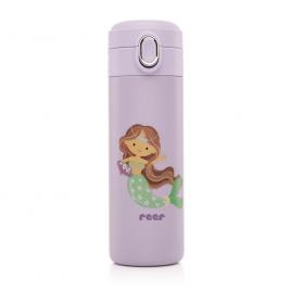 Sticla de baut cu pai din silicon pentru copii, din otel inoxidabil, 350ml, violet, reer