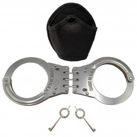 Catuse cu balama ideallstore®, tight lock, otel inoxidabil, 20 cm, husa tactica inclusa