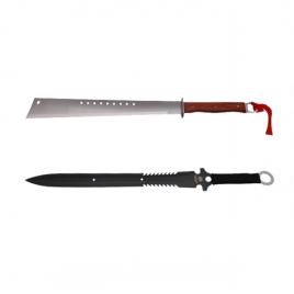 Set doua sabii de vanatoare, ideallstore®, 68 cm, teaca inclusa