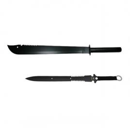 Set doua sabii de vanatoare, ideallstore®, ninja blade, 83 cm, negru, teaca inclusa