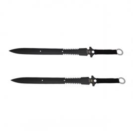 Set doua sabii de vanatoare ideallstore®, last ronin, maner textil, 68.5 cm, negru