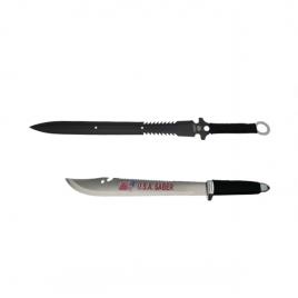 Set sabie si maceta de vanatoare, ideallstore®, negru, 45.5 cm, teaca inclusa