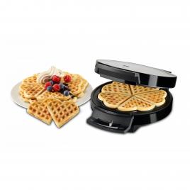 Aparat pentru preparat vafe trisa waffle pleasure cod 7352.42, 1000w, capacitate 5 vafe in forma de inima, argintiu cu negru