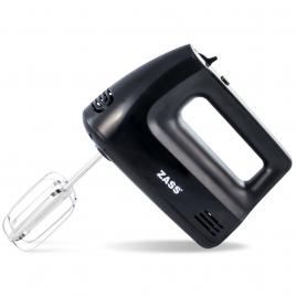 Mixer de mana zass zhm 10 bl black line, 300w, 5 trepte de viteza, functie turbo, 2 teluri pentru amestec + 2 teluri pentru malaxare