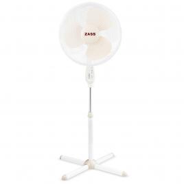 Ventilator cu picior zass zftr 1603, 50 w, 3 viteze, 41cm diametru, oscilare, telecomanda, alb