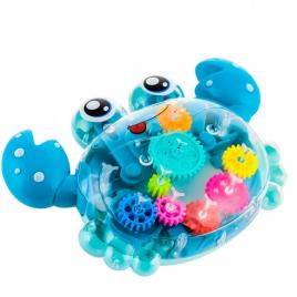 Jucarie interactiva pentru copii, model crab, plastic, cu lumini, 2 ani+, albastru