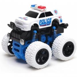 Masinuta off-road 4 x 4, monster truck, politie, alb