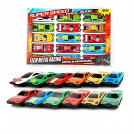 Set 15 masinute de curse metalice, 17x24 cm
