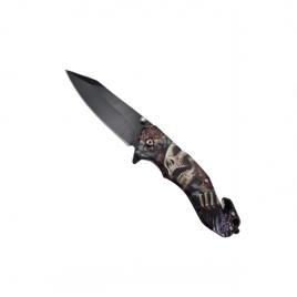 Briceag semi-automat, ideallstore®, skull pocket, dispozitiv spart geam, 20 cm
