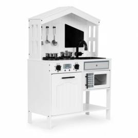 Bucatarie din lemn cu accesorii ecotoys plk563 - alb