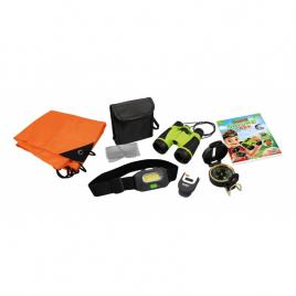 Aventura in natura-set binoclu,lampa,busola,pedometru,rucsac