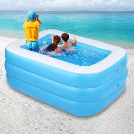 Mini piscina gonflabila 130 x 92 x 50 cm, vinil, albastra
