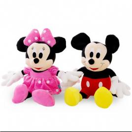 Set jucarii din plus mickey si minnie mouse, muzica, 28 cm