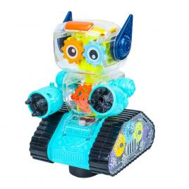 Jucarie robot gear transparent cu sunete si lumini