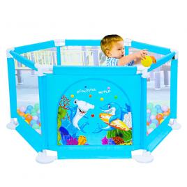 Tarc de joaca cu 60 de mingi beautiful world albastru