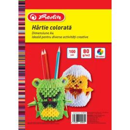 Hartie color a4 80gr top 100 diverse culori