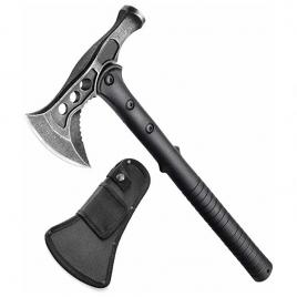 Topor 2 in 1, ideallstore®, cu ciocan si husa, otel inoxidabil, 39 cm