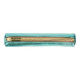Necessaire rotund mini metallic turquoise