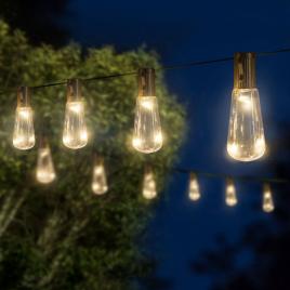 Șir lumini solare cu led - model bec - 30 led-uri - 180 cm