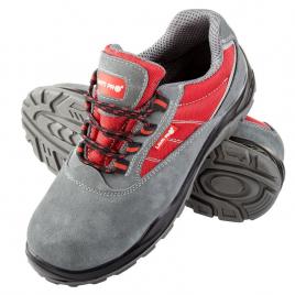 Pantof piele-intoarsa-tesut / gri-rosu (s1psrc) - 40