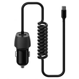 Incarcator auto cablu spiralat 3.4a type c