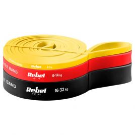 Set 3 benzi elastice latex power band 4-32kg rebelactiv