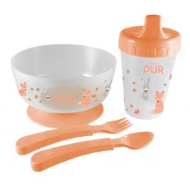 Pur 5910 – set pentru masa - bol cu tacamuri si cana +6 luni