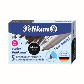 Rezerva roller pelikano/twist, cerneala neagra, set 5 buc, cutie carton