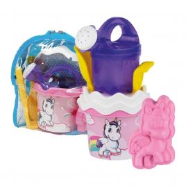 Rucsac unicorn cu unelte pentru apa si nisip, galetusa si stropitoare incluse