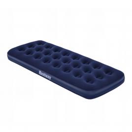 Saltea gonflabilă - single, velour - albastru - 185 x 76 x 22 cm