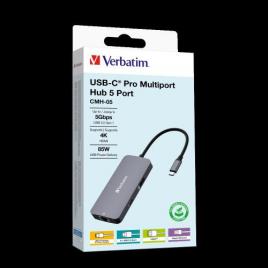 Verbatim usb-c pro multiport hub cmh-05 hdmi | rj45 | 2 x usb-a | usb-c