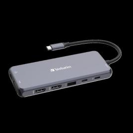 Verbatim usb-c pro multiport hub cmh-14 2xhdmi | vga| rj45 | 3xusb-a 3.2 |