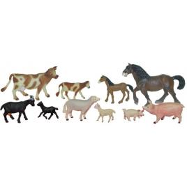 Set 10 figurine animale domestice cu puii - miniland