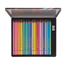 Creioane colorate oxford watercolour, set 24 culori, in cutie metal, colectia
