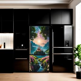 Folie imprimata color pentru decor frigider, dimensiune 200 x 90cm, model: