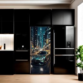 Folie imprimata color pentru decor frigider, dimensiune 200 x 90cm, model: