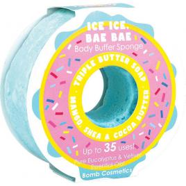 Gel de dus exfoliant cu burete Ice Ice, Bae Bae Donut Body Buffer, Bomb Cosmetics