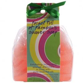 Sapun cu burete exfoliere si masaj Pocket Full of Rainbows Bomb Cosmetics 140 g
