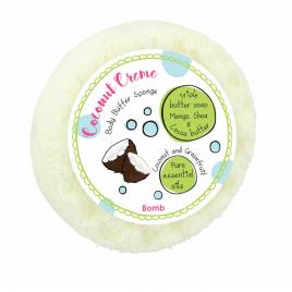 Sapun cu burete pentru masaj Coconut Creme, Bomb Cosmetics