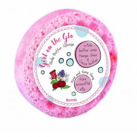 Sapun cu burete pentru masaj Girl on the Glo, Bomb Cosmetics